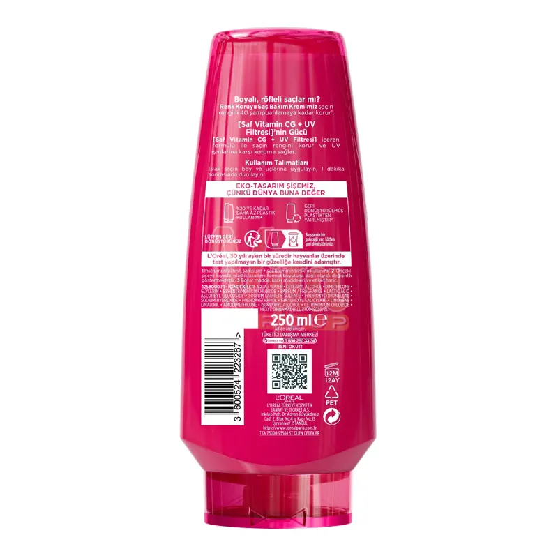 نرم کننده لورال کالر وایو قرمز موی رنگ شده L'Oreal Color Vive حجم 250 میل