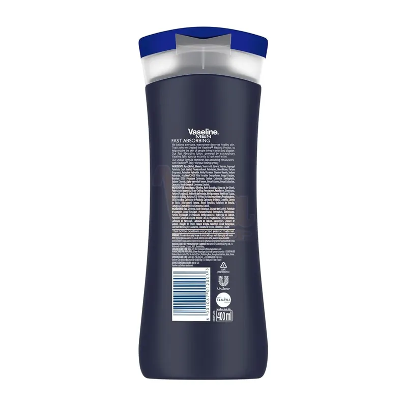 لوسیون بدن وازلین مردانه جذب سریع فست ابزوربینگ سبز Vaseline Men Fast Absorbing