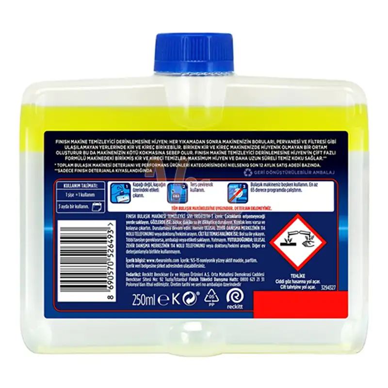 جرم گیر ماشین ظرفشویی فینیش لیمو سبز Finish Lemon Dishwasher Cleaner