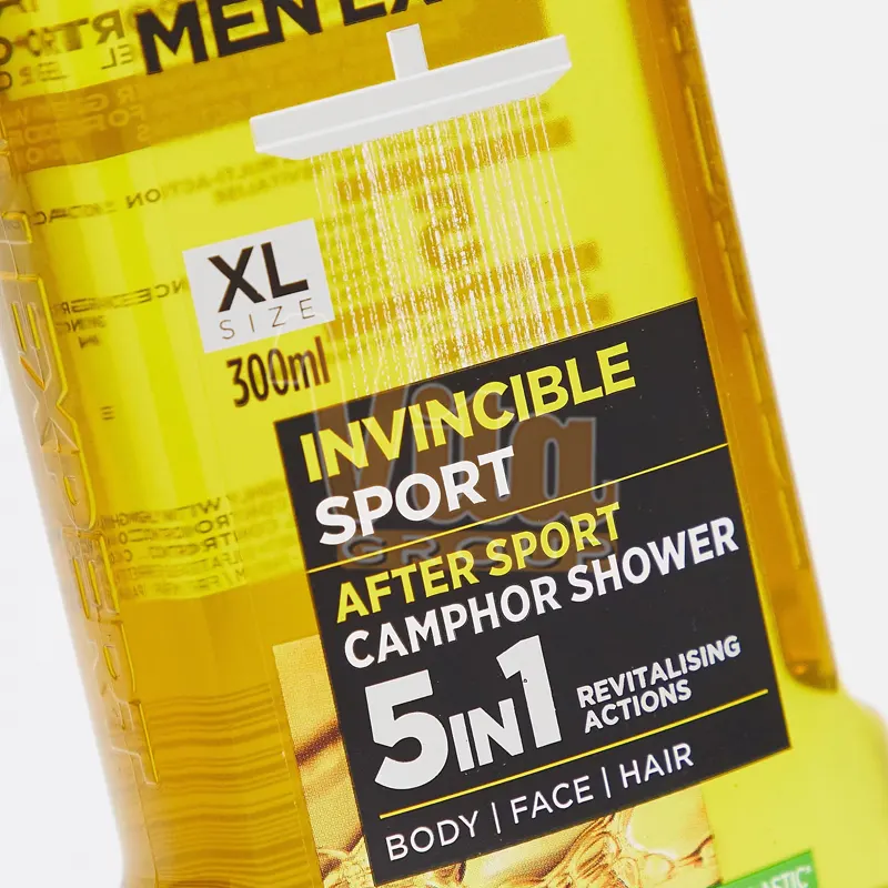 L’Oreal Men Expert Invincible Sport Shower Gel 3 شامپو سر و بدن لورال اینوینسیبل اسپرت زرد Invincible Sport