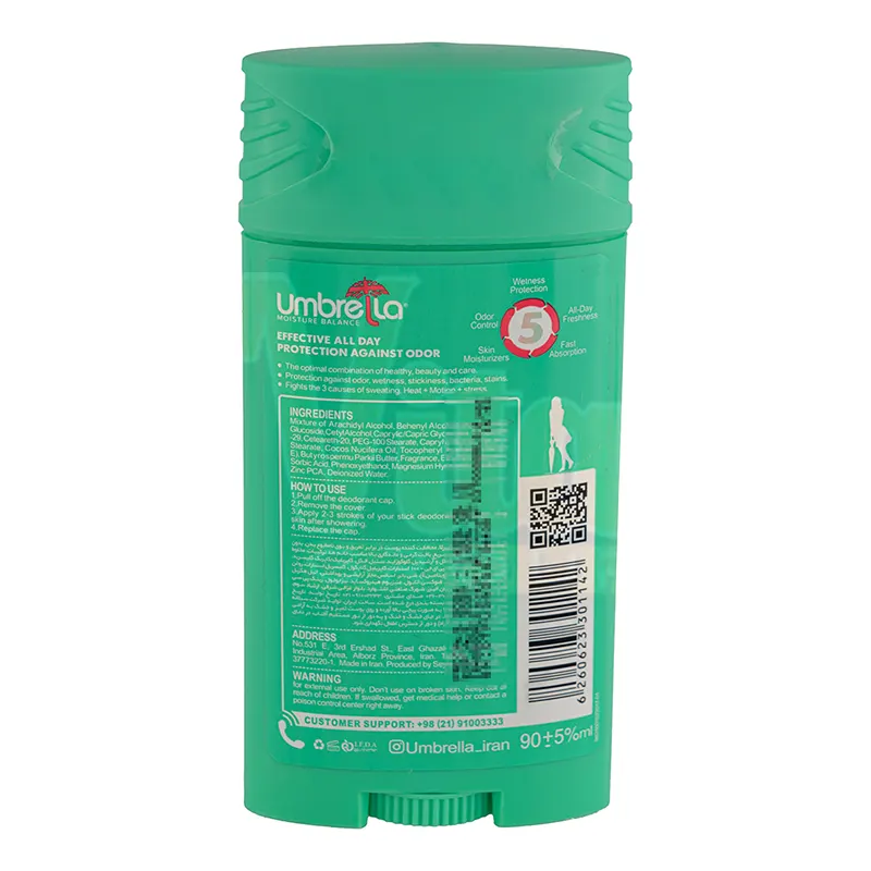 استیک دئودورانت کرمی زنانه آمبرلا اسپا اینویزیبل سبز Umbrella Spa Invisible