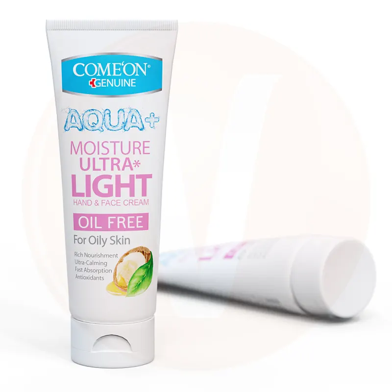 Comeon Aqua+ Argan Oil Tube Cream 75ml 3 کرم تیوبی پوست چرب کامان آرگان صورتی حجم 75 میل