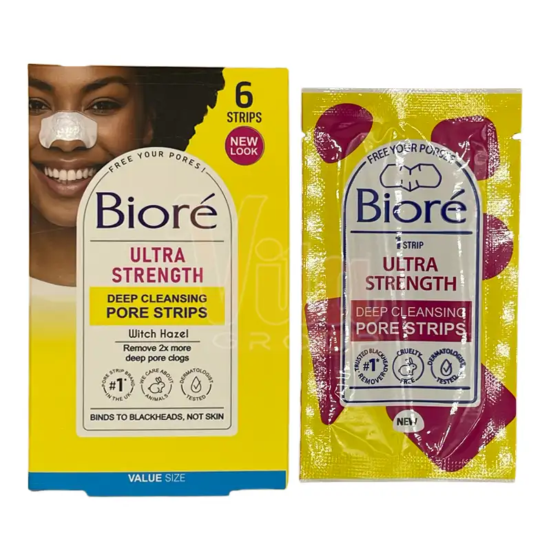 Biore Ultra Strength Nose Strips 5 چسب بینی بیوره زرد الترا استرنج Ultra Strength ساخت ژاپن