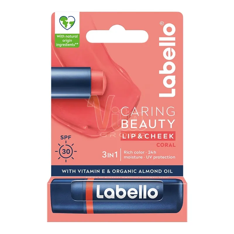 بالم لب و رژ لب سه در یک لابلو کرینگ بیوتی کورال Labello Caring Beauty Coral