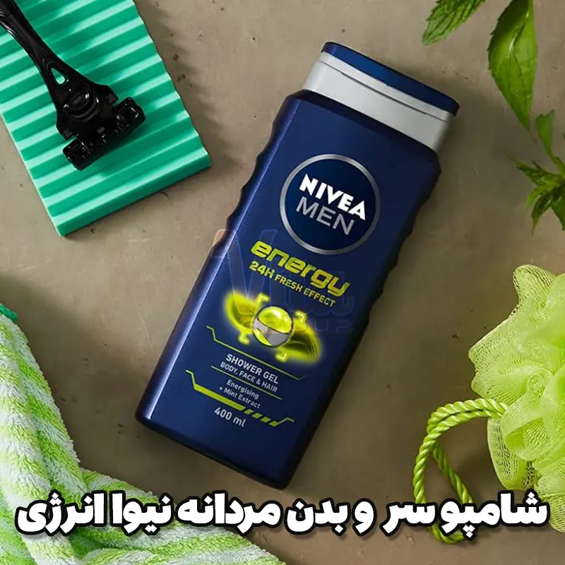 شامپو سر و بدن مردانه نیوا انرژی سبز 3 در 1 Nivea Men Energy