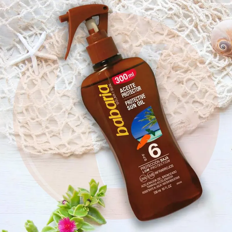 روغن برنزه کننده هویج باباریا آفتاب Babaria Carrot SPF6 حجم 300 میل