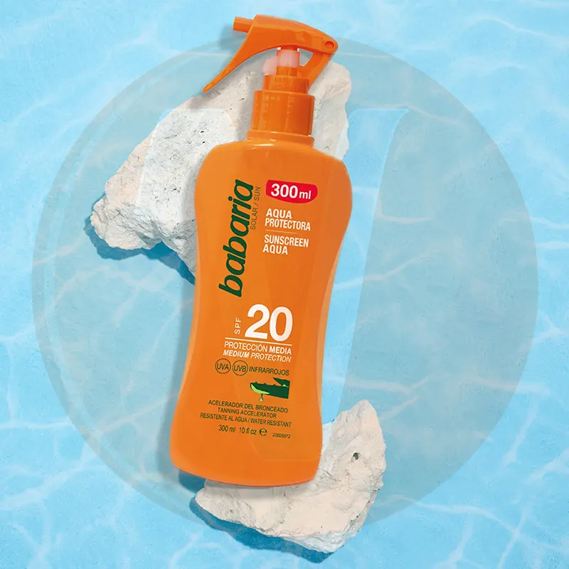 اسپری تثبیت رنگ باباریا آلوورا ضد آفتاب مایع SPF20 حجم 300 میل