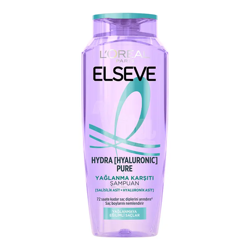 شامپو لورال بنفش هیدرا هیالورونیک پیور مناسب موی چرب Loreal Hydra Hyaluronic Pure