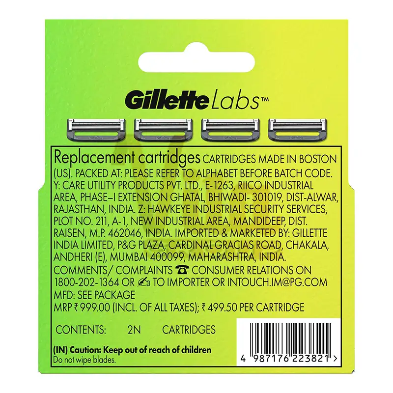 تیغ یدک ژیلت لبز ساده بسته 2 عددی کارتریج ژیلت لبز Gillette Labs Cartridge