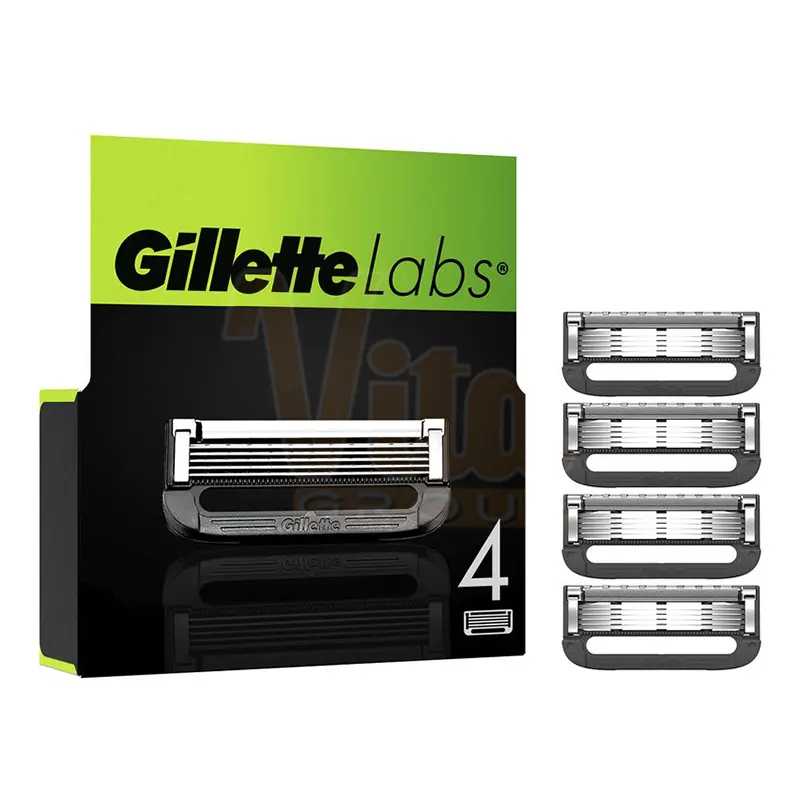 تیغ یدک ژیلت لبز ساده بسته 4 عددی کارتریج ژیلت لبز Gillette Labs Cartridge