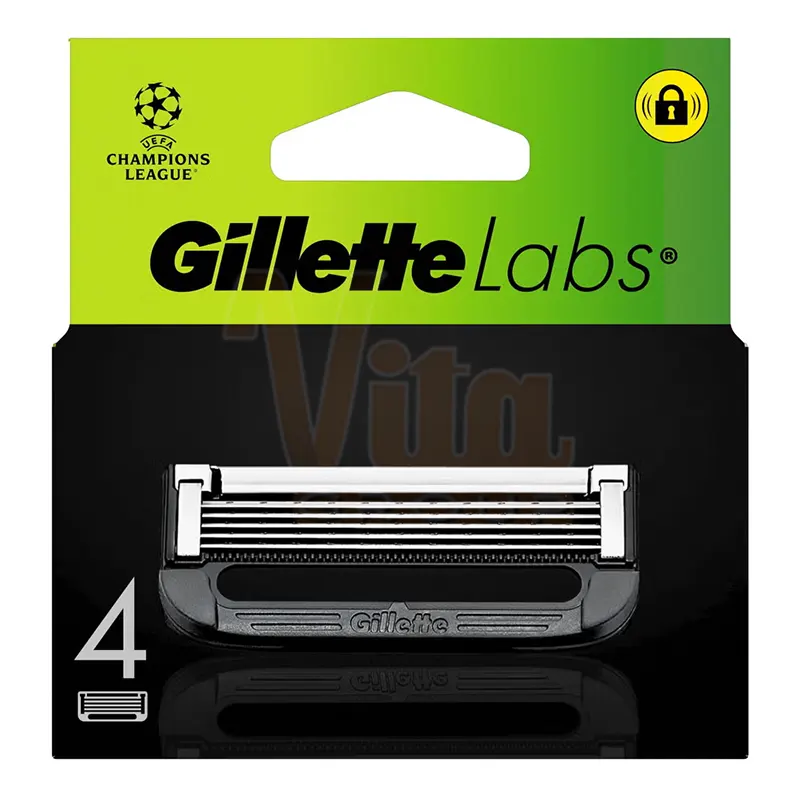 تیغ یدک ژیلت لبز ساده بسته 4 عددی کارتریج ژیلت لبز Gillette Labs Cartridge
