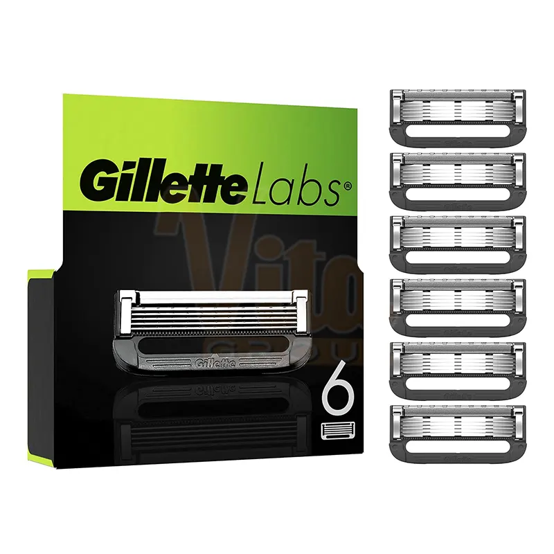 تیغ یدک ژیلت لبز ساده بسته 6 عددی کارتریج ژیلت لبز Gillette Labs Cartridge