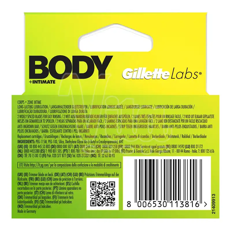 تیغ یدک ژیلت لبز بادی مناسب اصلاح بدن و نقاط حساس Gillette Labs Body + Intimate