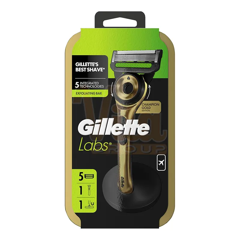 تیغ اصلاح ژیلت لبز چمپیون گلد 5 یدک Gillette Labs Champion Gold هارد کیس باکس مقاوم پنج یدک