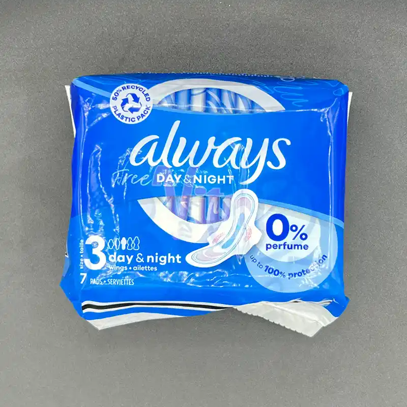 Always Free Day & Night Size 3 Sanitary Pads 5 نوار بهداشتی آلویز فری دی اند نایت سایز 3 Always Free Day & Night