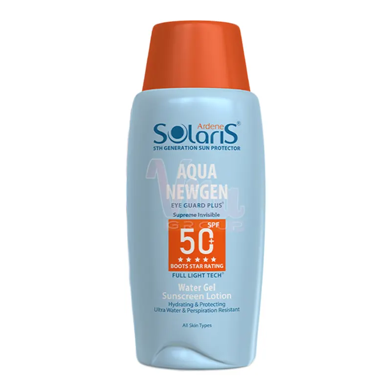 ضد آفتاب سولاریس آکوا نیوژن Solaris Aqua NEWGEN لوسیون واترژل بی رنگ با SPF50