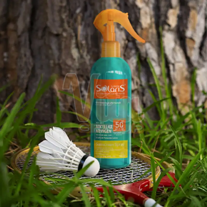 Solaris Micellar NEWGEN Sunscreen 4 اسپری ضد آفتاب سولاریس میسلار نیوژن Micellar NEWGEN؛ لوسیون دوفاز بی رنگ با SPF50