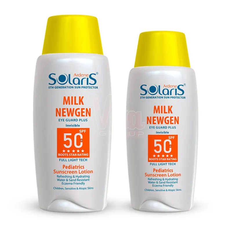 Solaris Milk NEWGEN Sunscreen 4 ضد آفتاب سولاریس کودک میلک نیوژن Milk NEWGEN با SPF50 حجم 100 میل