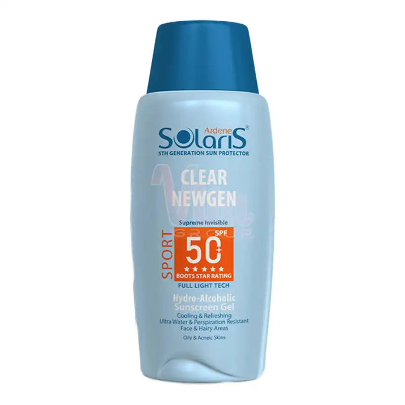 ضد آفتاب سولاریس کلیر نیوژن اسپرت هیدرو الکلی Sport Clear NEWGEN حجم 100 میل